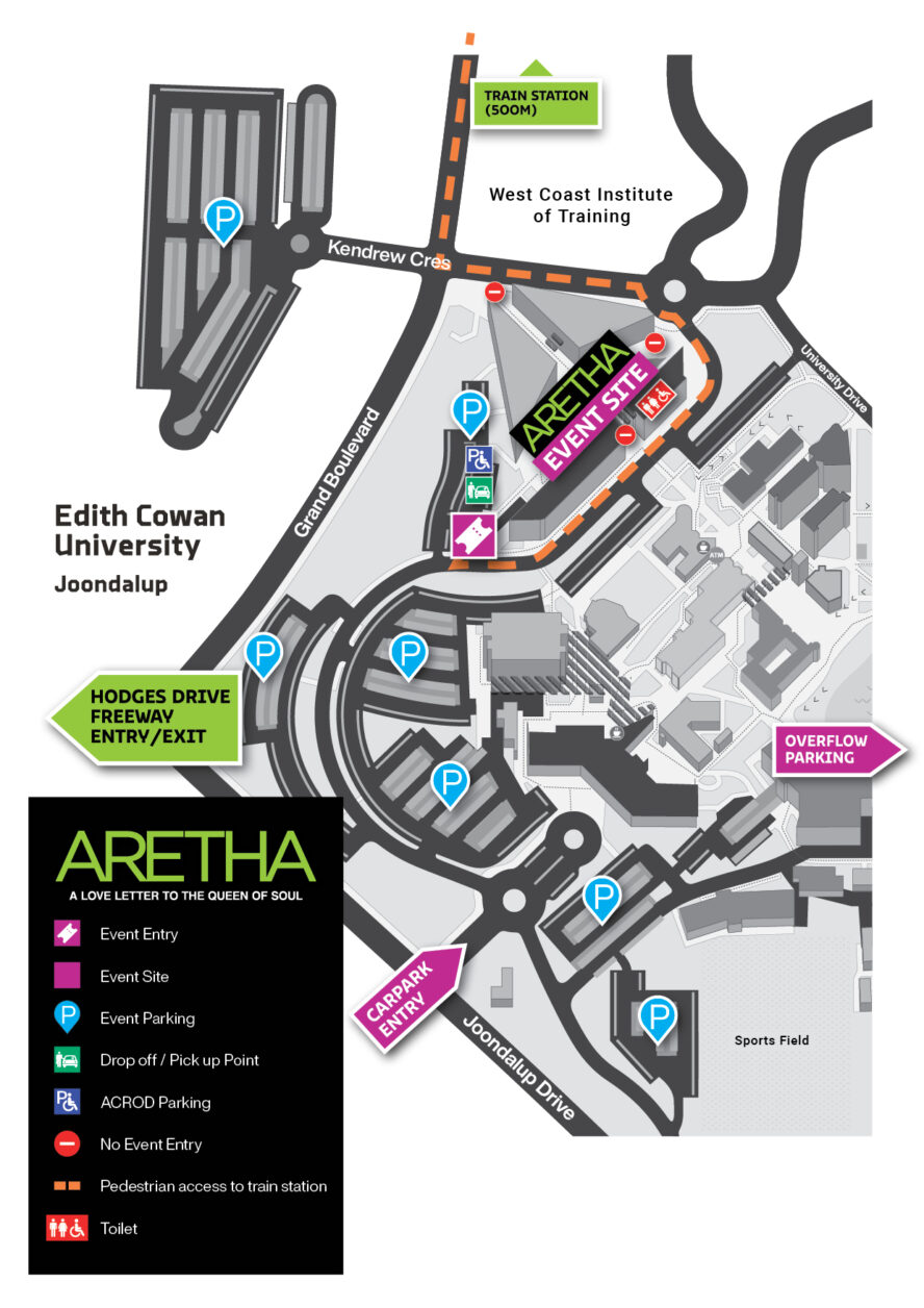 A map of the ARETHA concert site
